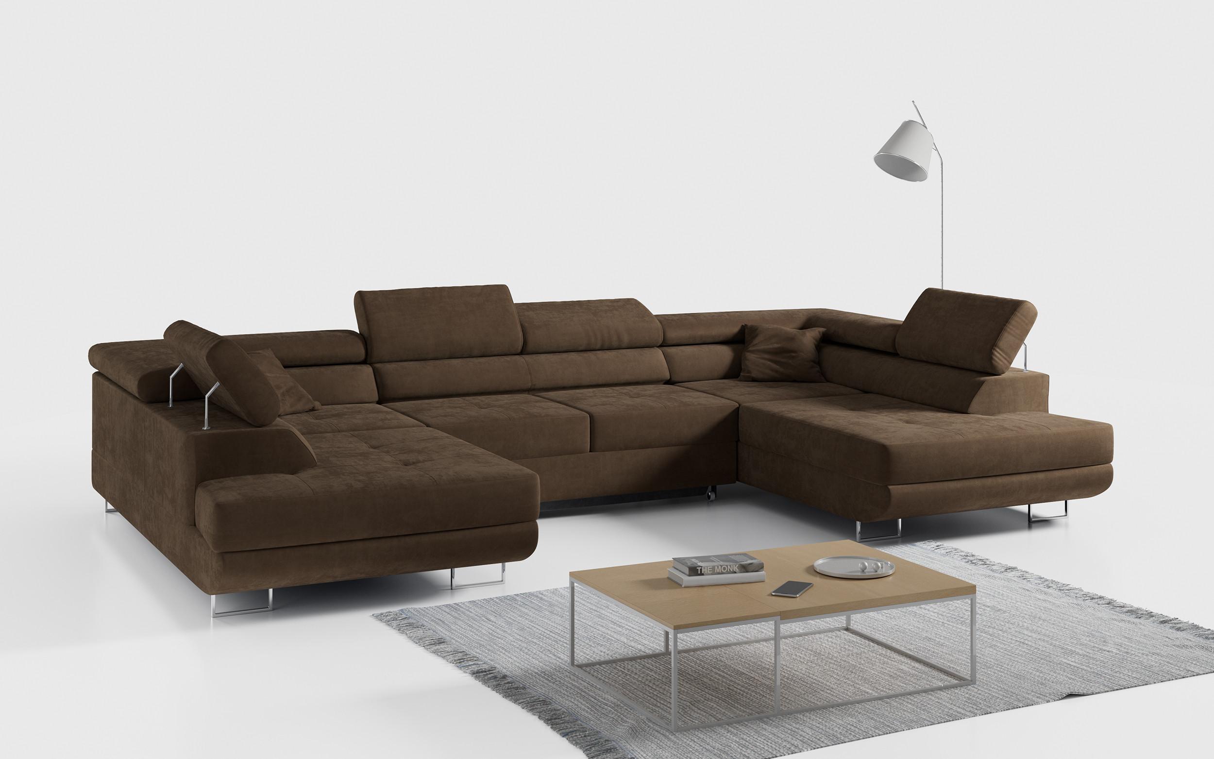 wohnli-moebel-suche-800000629027-1 WOHNLANDSCHAFT GUSTAW U Braun Velvet Textil MKS Möbel > Sofas & Couches > Wohnlandschaften > Wohnlandschaften U-Form Braun