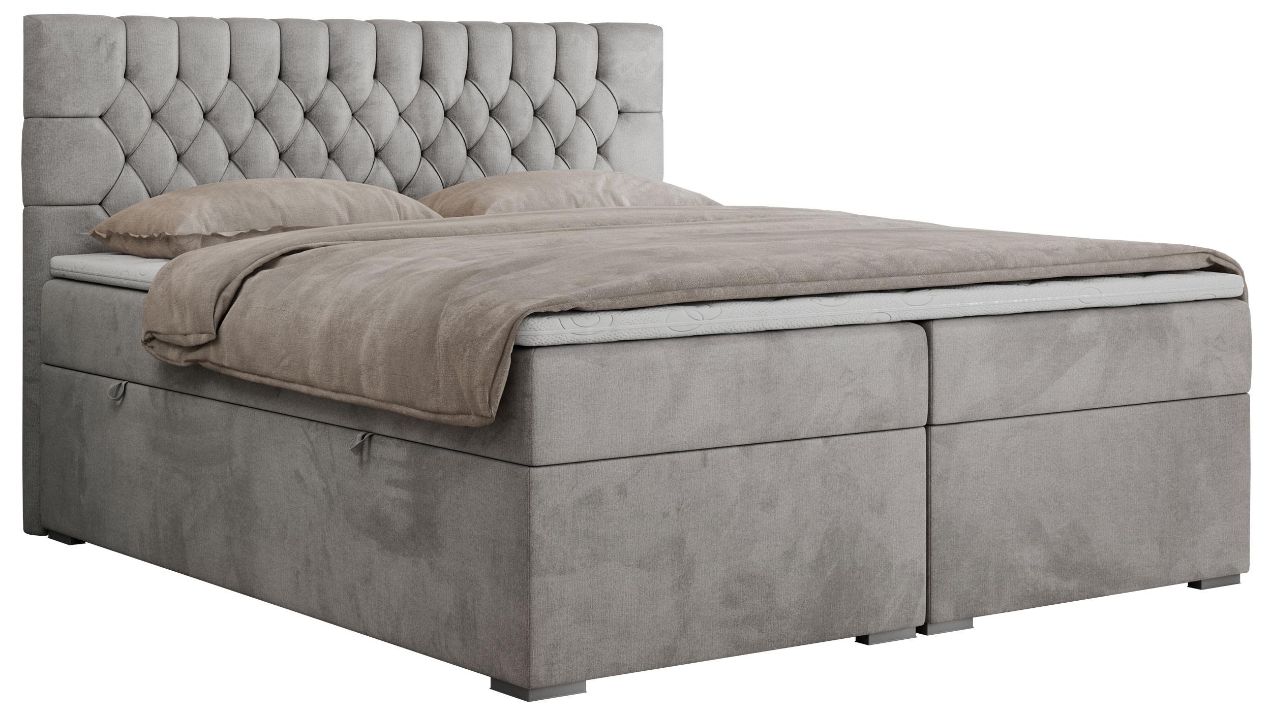 wohnli-moebel-suche-800000629063 Wohnli Möbelsuche - BOXBETT PERA 180/200 Hellgrau Velvet - H3