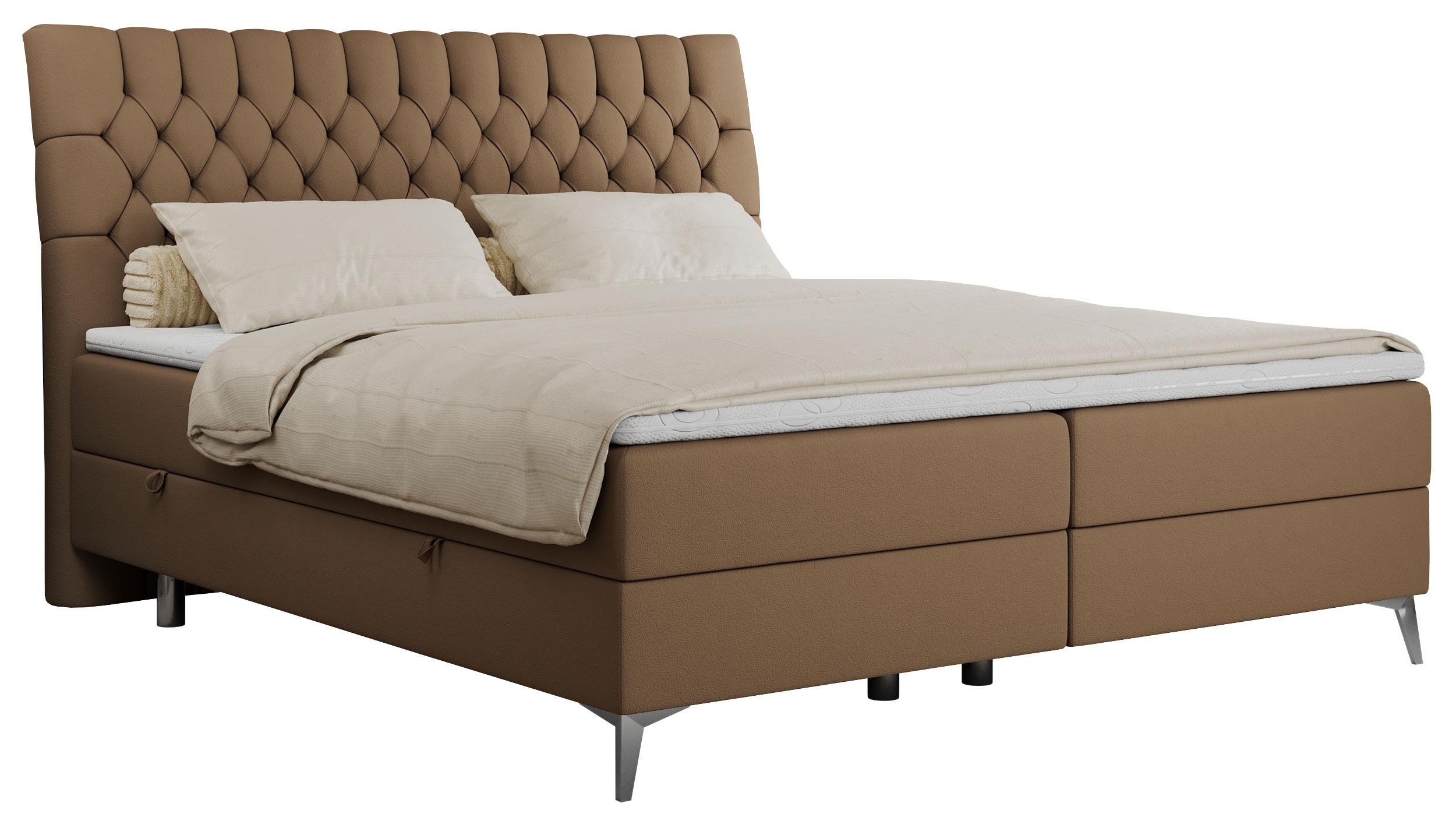 wohnli-moebel-suche-800000629102 Wohnli Möbelsuche - BOXBETT MILEN 180/200 Braun Kunstleder - H4