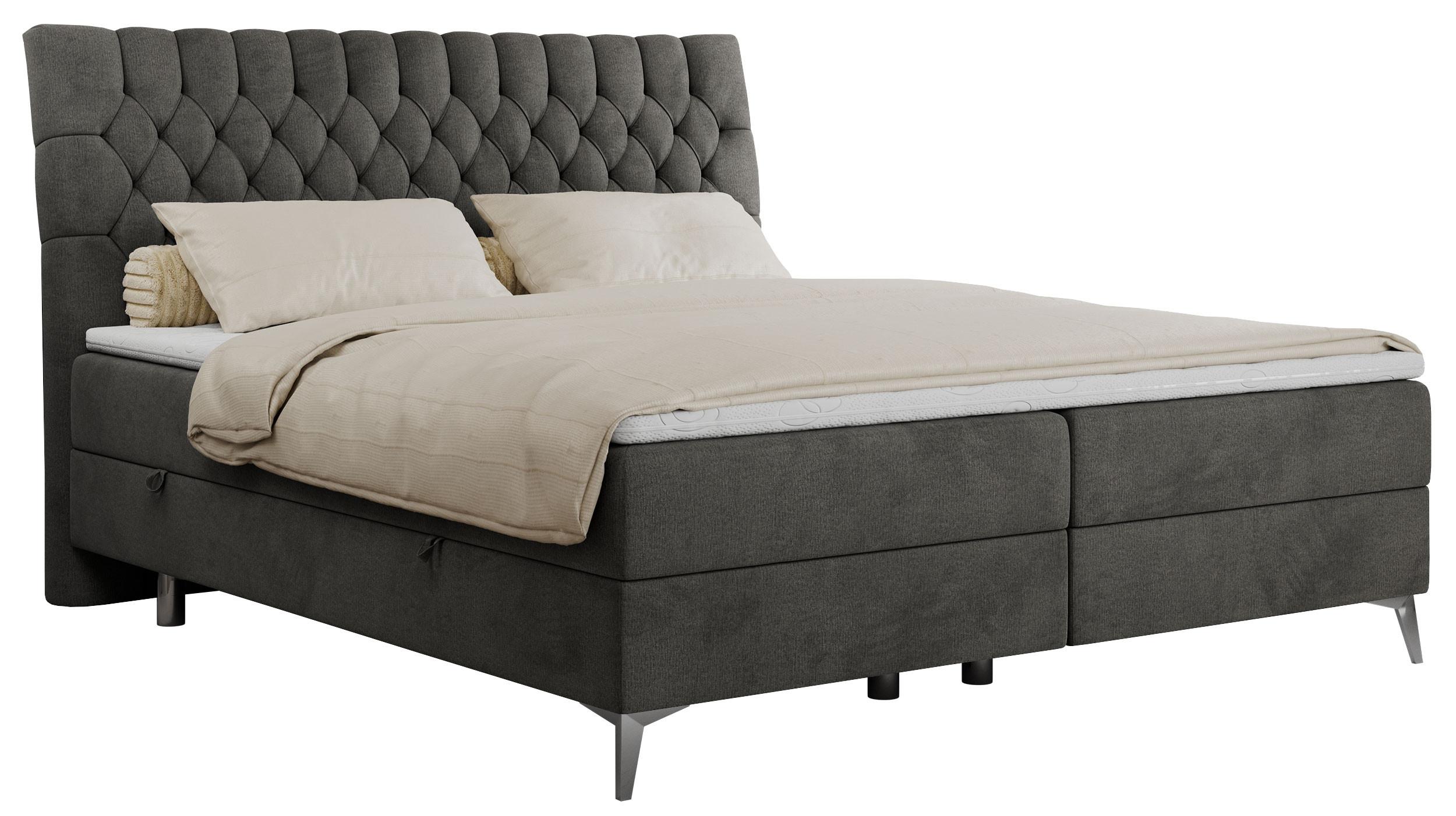 wohnli-moebel-suche-800000629105 Wohnli Möbelsuche - BOXBETT MILEN 140/200 Dunkelgrau Velvet - H3