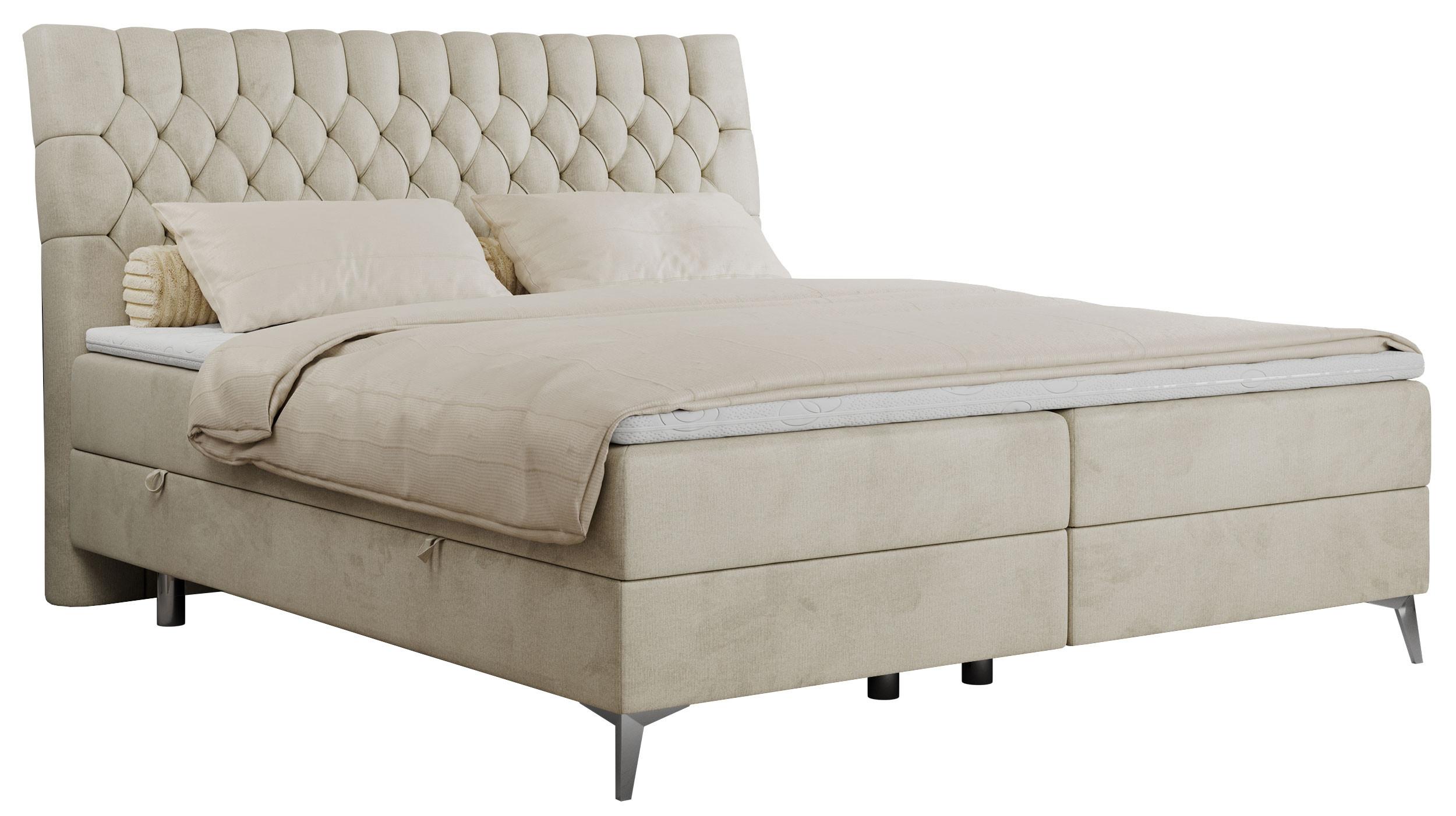 wohnli-moebel-suche-800000629243 Wohnli Möbelsuche - BOXBETT MILEN 180/200 Beige Velvet - H3