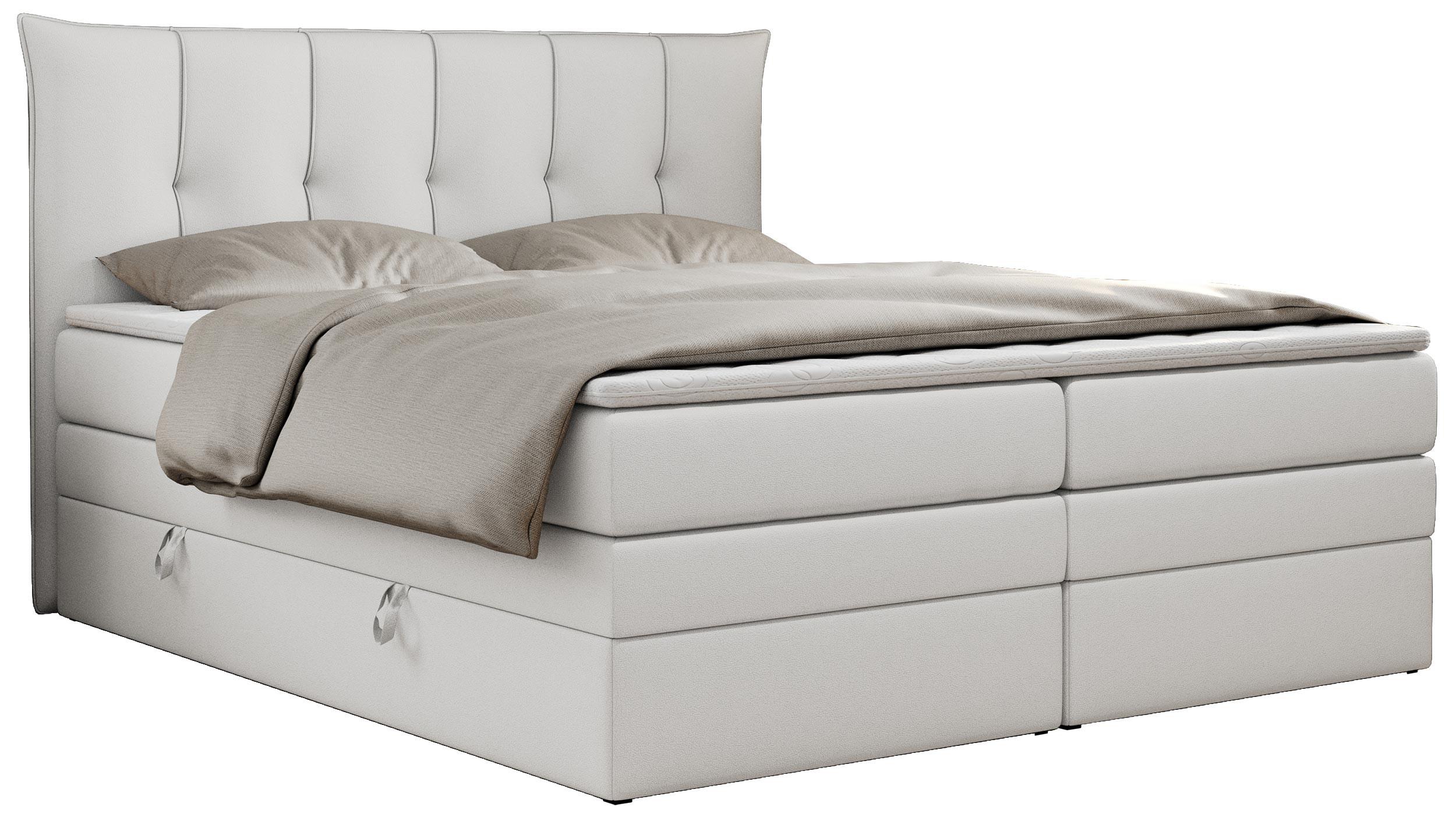 wohnli-moebel-suche-800000629256 Wohnli Möbelsuche - BOXSPRINGBETT PREMIUM 10 KING 160/200 Weiß Kunstleder - H3