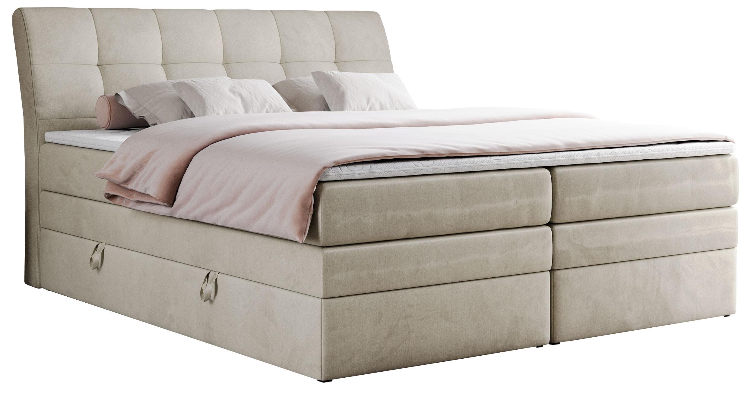 wohnli-moebel-suche-800000629303 Wohnli Möbelsuche - BOXSPRINGBETT GOLD-10 KING 160/200 Beige Velvet - H3