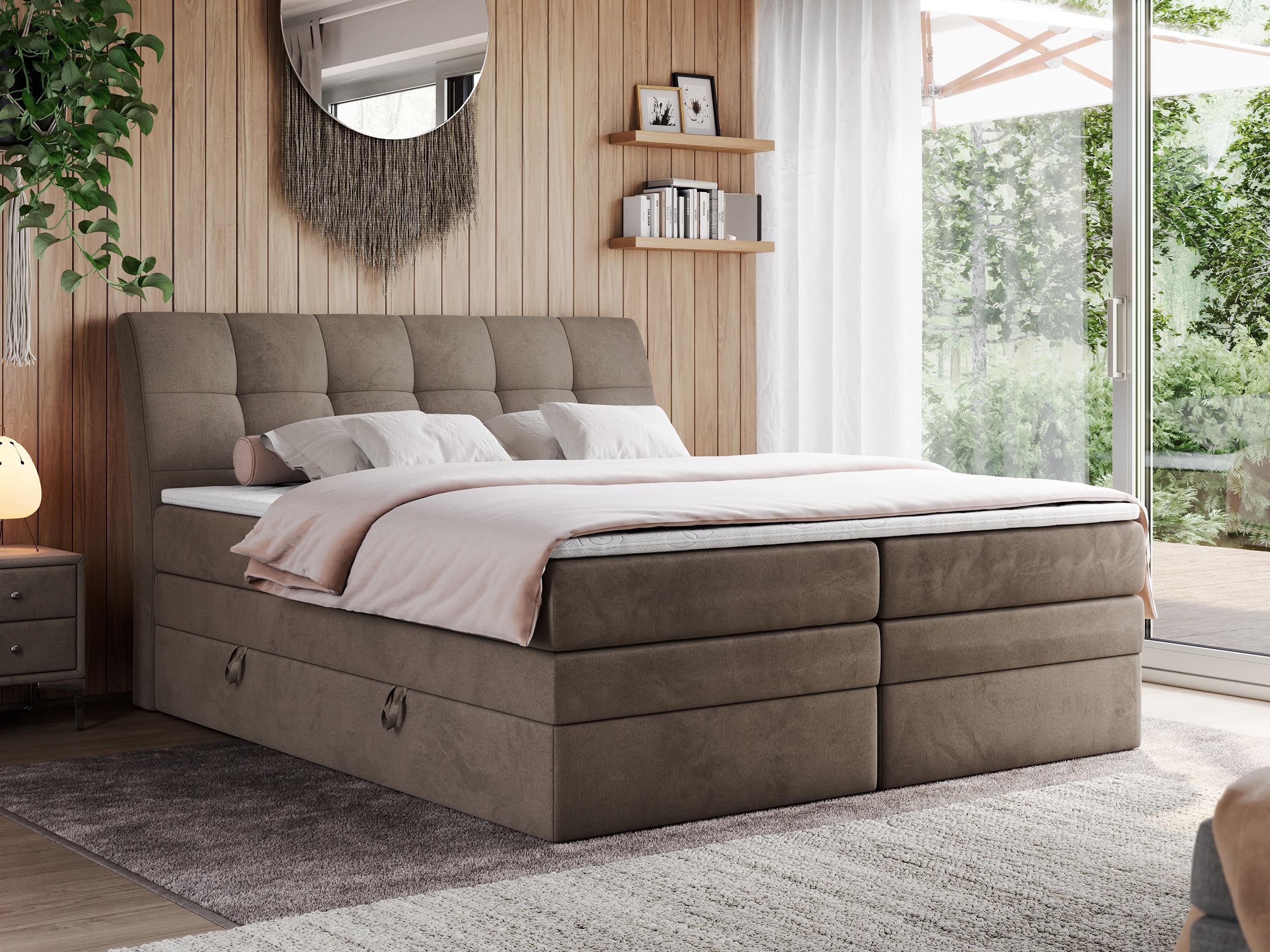 wohnli-moebel-suche-800000629338-1 BOXSPRINGBETT GOLD-10 KING 160/200 Braun Velvet - H4 Textil MKS Möbel > Betten > Boxspringbetten Braun