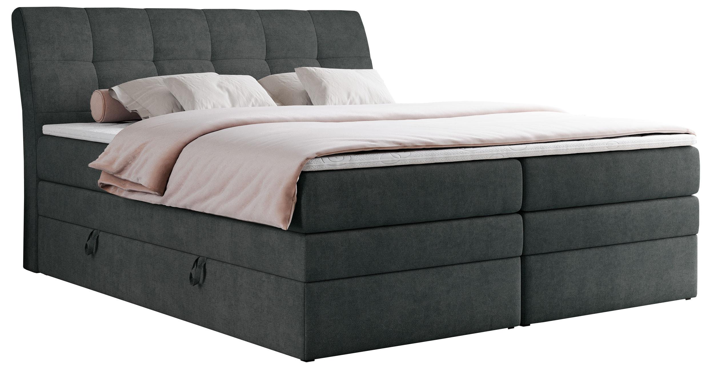 wohnli-moebel-suche-800000629348 Wohnli Möbelsuche - BOXSPRINGBETT GOLD-10 KING 160/200 Dunkelgrau Struktur - H3