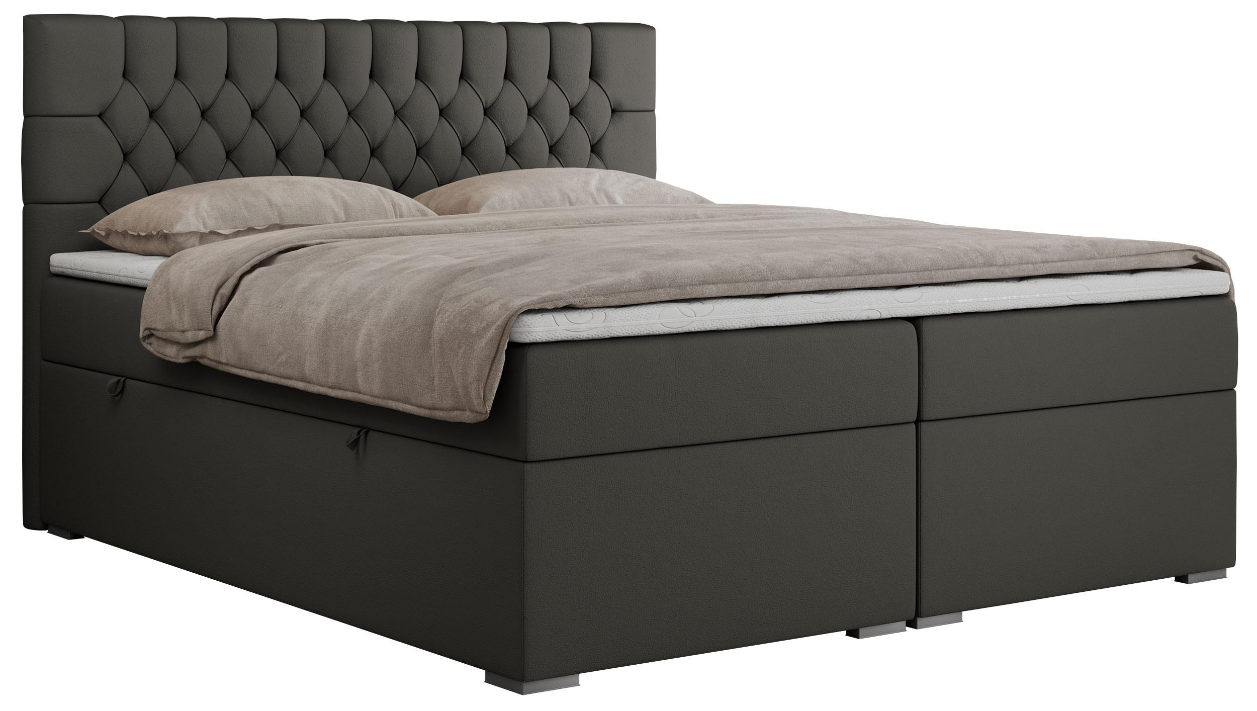 wohnli-moebel-suche-800000629356 Wohnli Möbelsuche - BOXBETT PERA 200/200 Dunkelgrau Kunstleder - H3