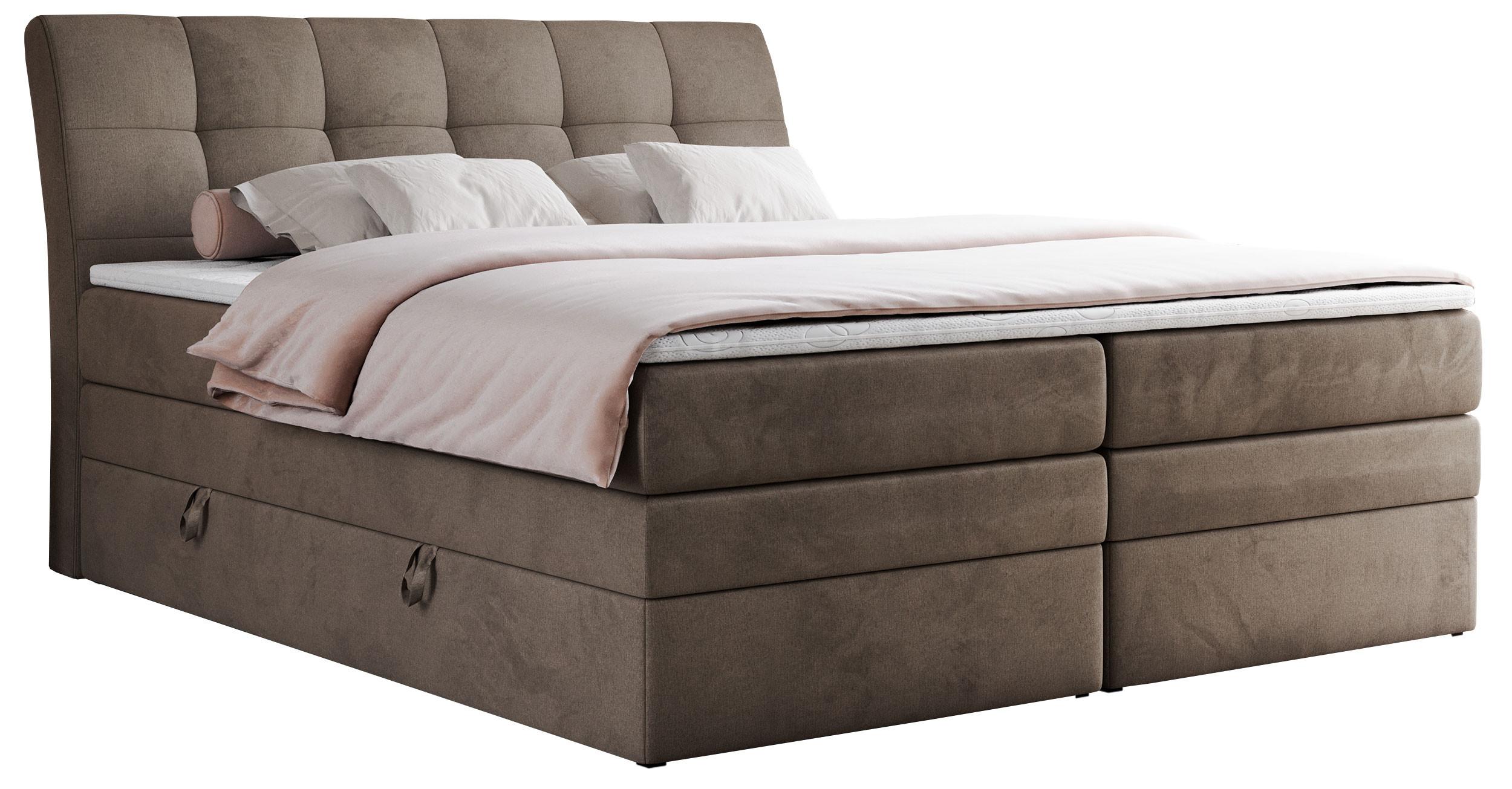 wohnli-moebel-suche-800000629385 Wohnli Möbelsuche - BOXSPRINGBETT GOLD-10 KING 140/200 Braun Velvet - H3