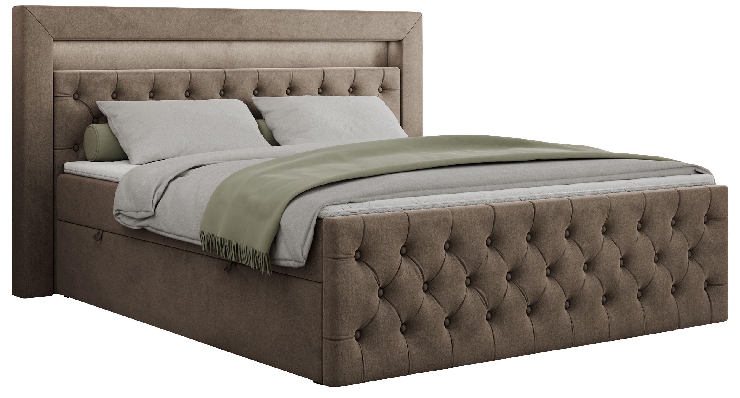 wohnli-moebel-suche-800000629395 Wohnli Möbelsuche - BOXBETT GOLD-9 LED 160/200 Braun Velvet - H3
