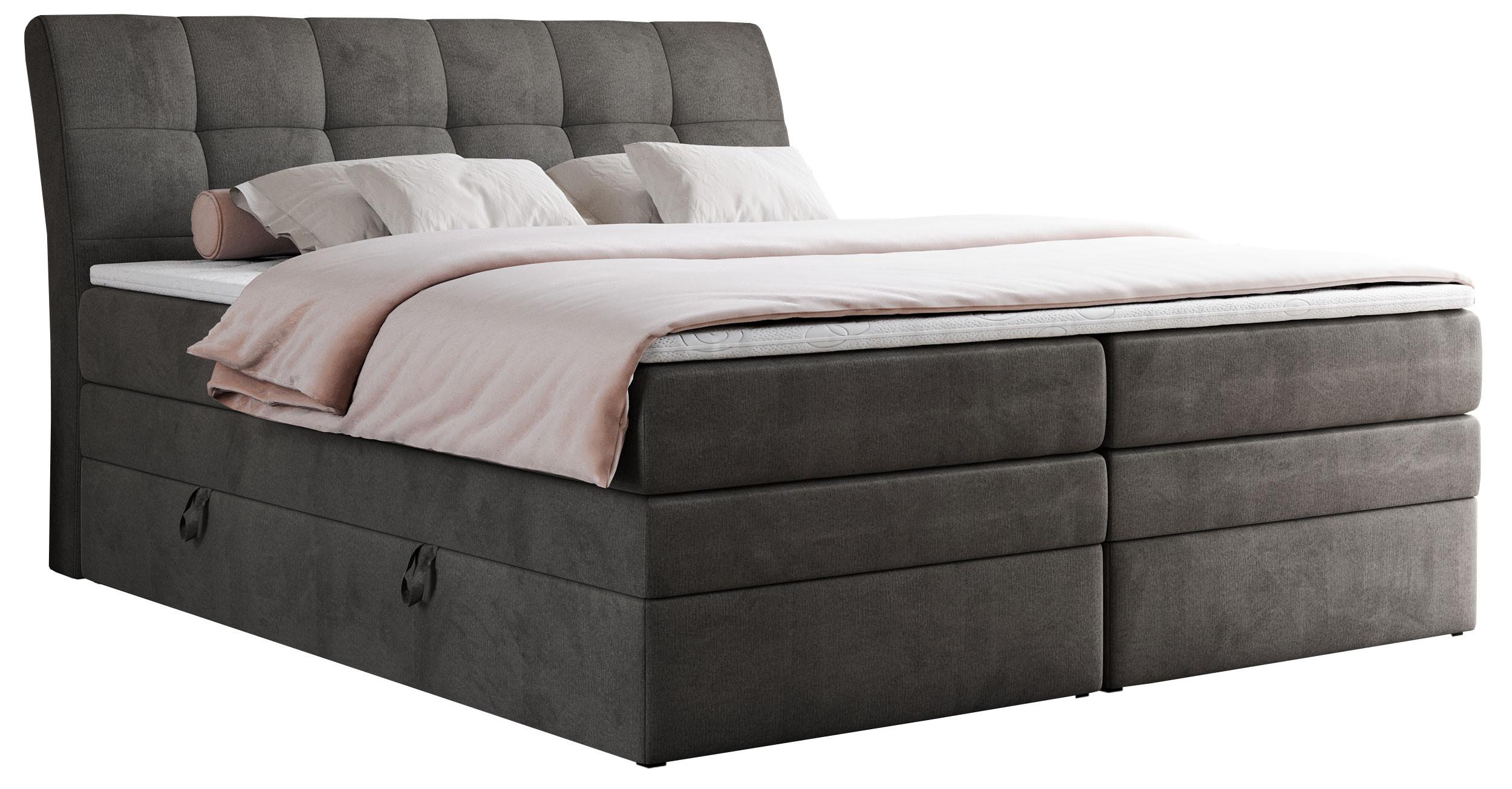 wohnli-moebel-suche-800000629400 Wohnli Möbelsuche - BOXSPRINGBETT GOLD-10 KING 180/200 Dunkelgrau Velvet - H3