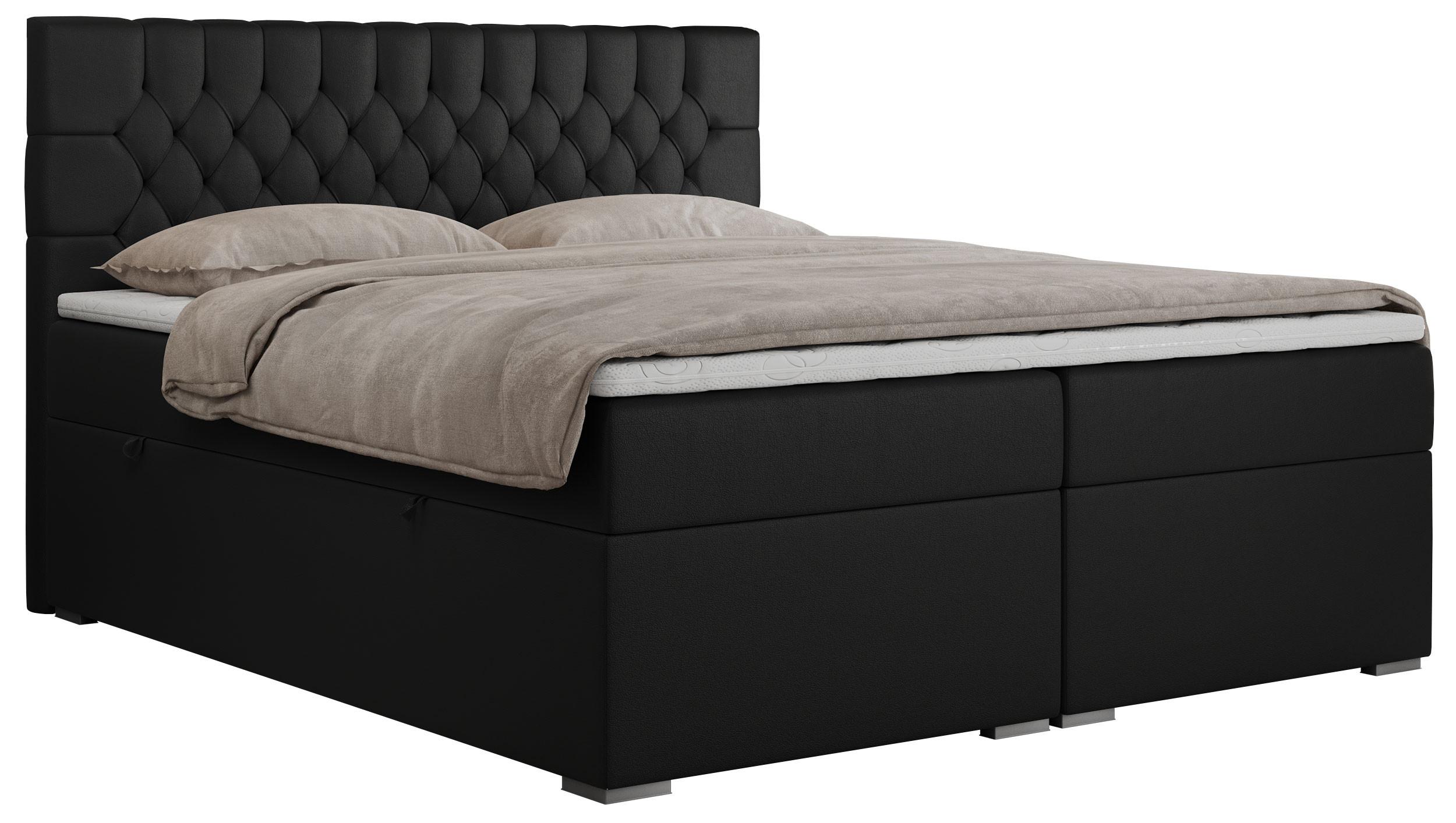 Wohnli Möbelsuche - BOXBETT PERA 160/200 Schwarz Kunstleder - H4
