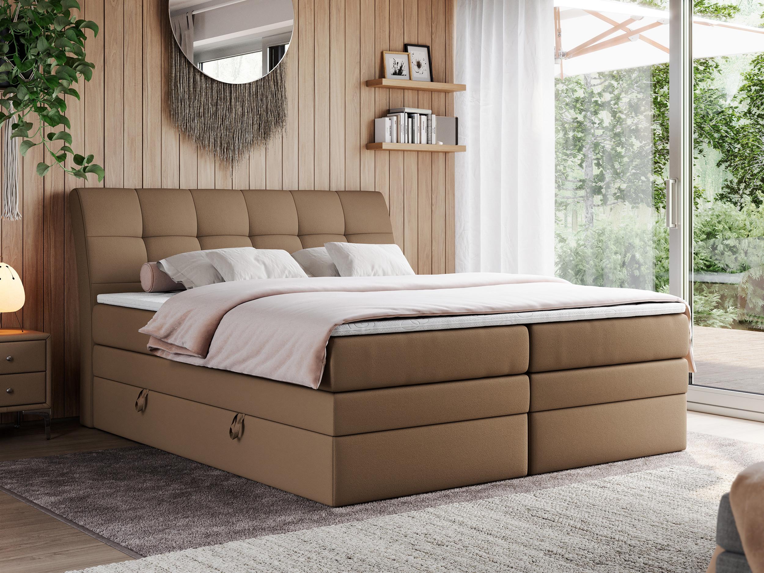 wohnli-moebel-suche-800000629458-1 BOXSPRINGBETT GOLD-10 KING 120/200 Braun Kunstleder - H3 Textil MKS Möbel > Betten > Boxspringbetten Braun