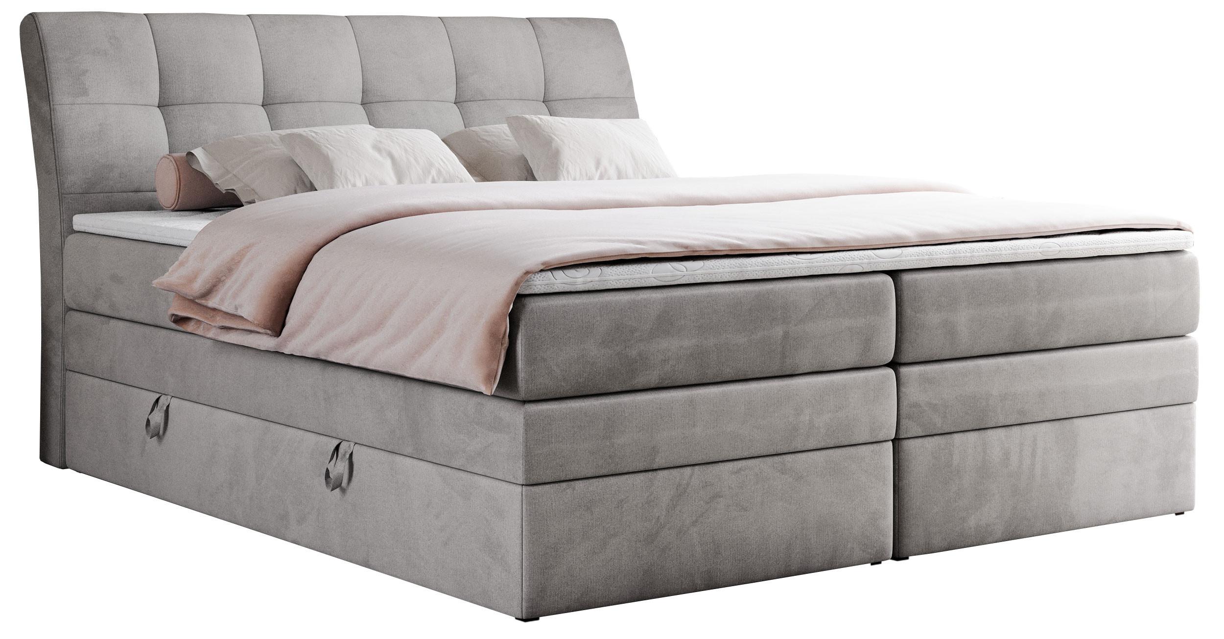wohnli-moebel-suche-800000629550 Wohnli Möbelsuche - BOXSPRINGBETT GOLD-10 KING 200/200 Hellgrau Velvet - H4