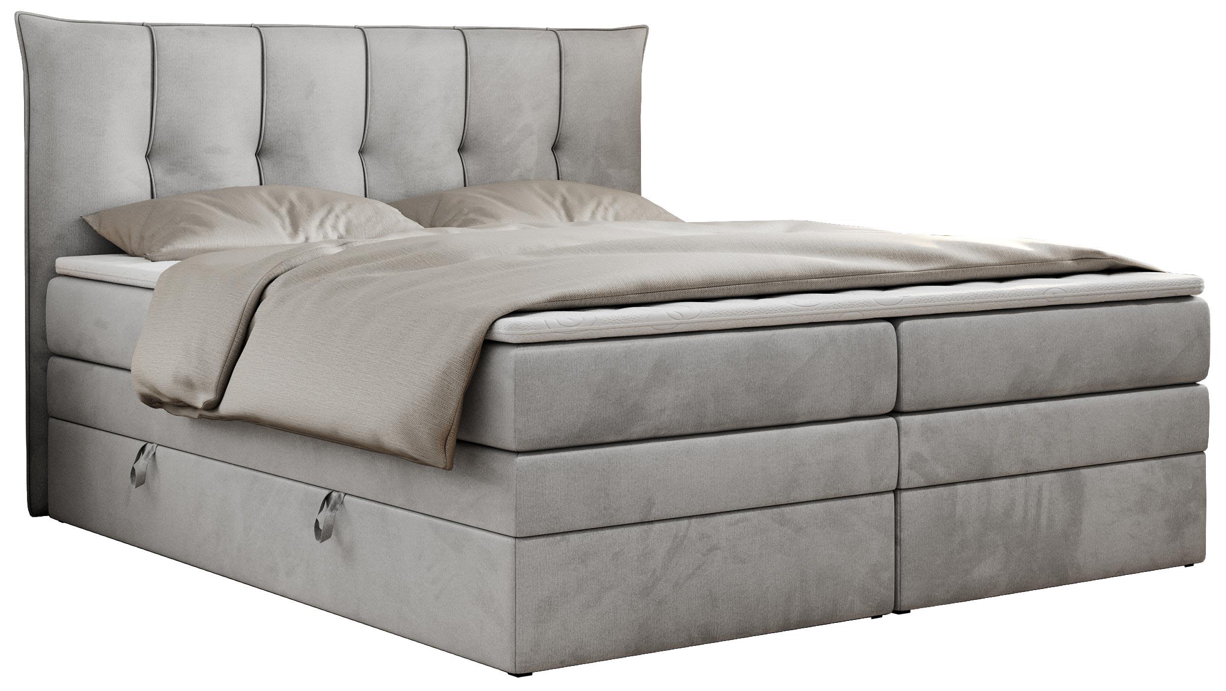 wohnli-moebel-suche-800000629621 Wohnli Möbelsuche - BOXSPRINGBETT PREMIUM 10 KING 200/200 Hellgrau Velvet - H4