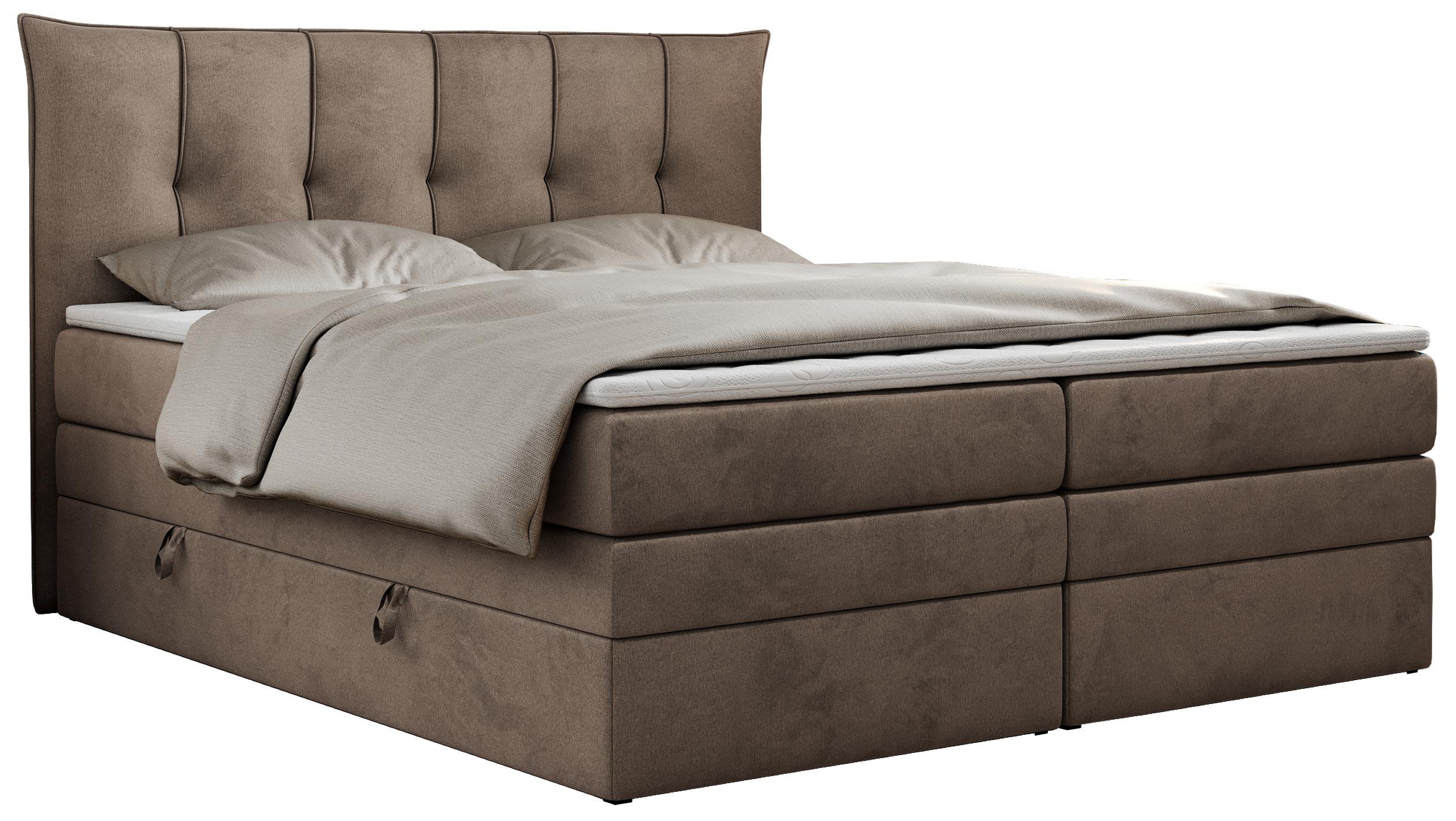 wohnli-moebel-suche-800000629624 Wohnli Möbelsuche - BOXSPRINGBETT PREMIUM 10 KING 200/200 Braun Velvet - H3