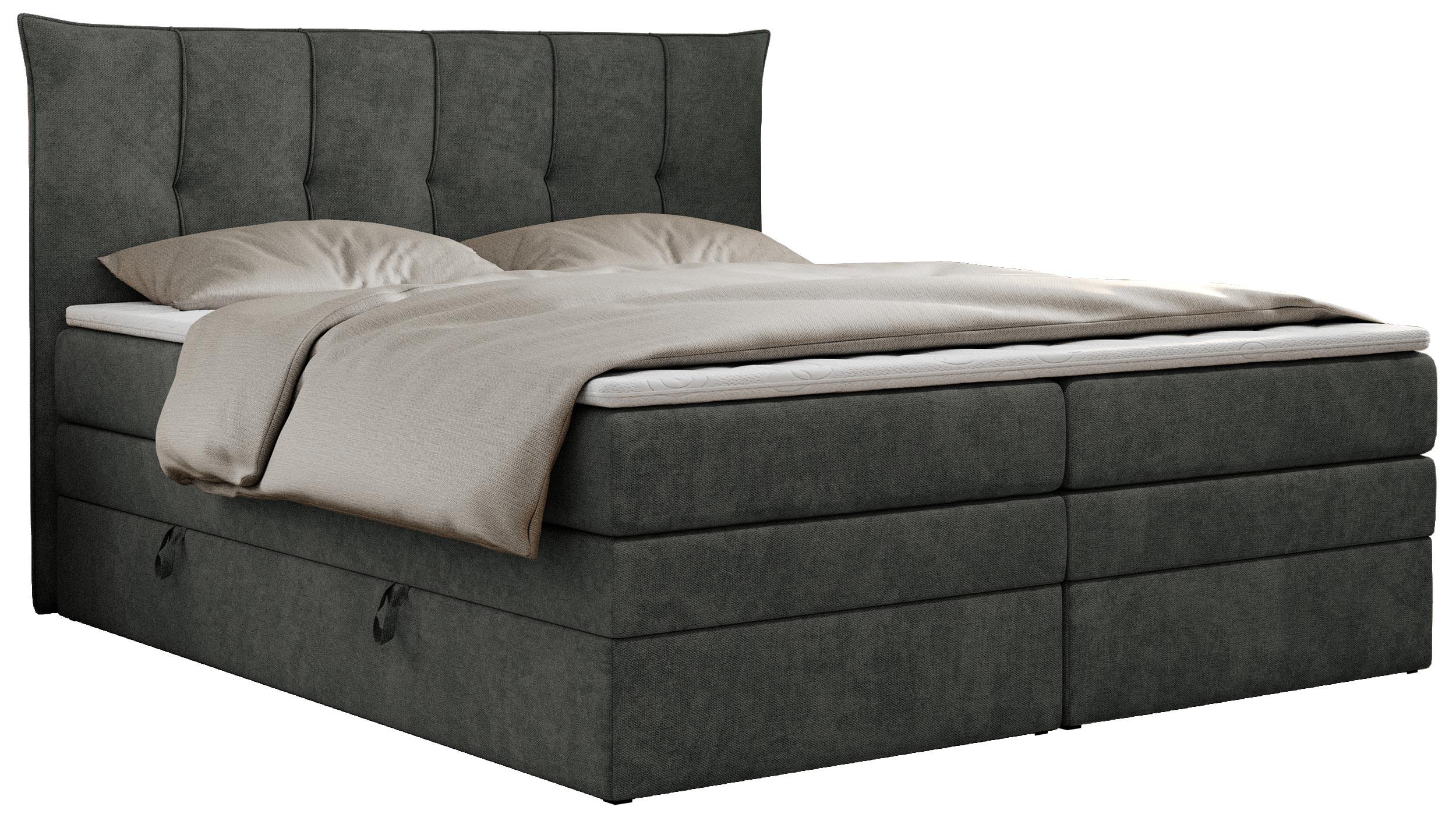 wohnli-moebel-suche-800000629650 Wohnli Möbelsuche - BOXSPRINGBETT PREMIUM 10 KING 160/200 Dunkelgrau Struktur - H3