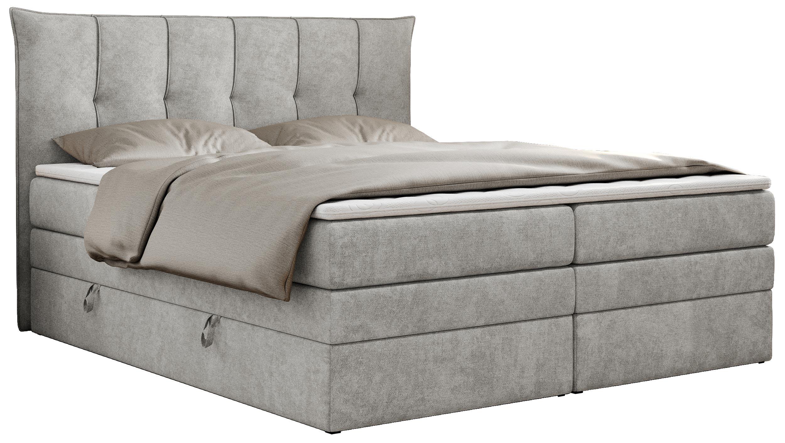 wohnli-moebel-suche-800000629666 Wohnli Möbelsuche - BOXSPRINGBETT PREMIUM 10 KING 200/200 Hellgrau Struktur - H4