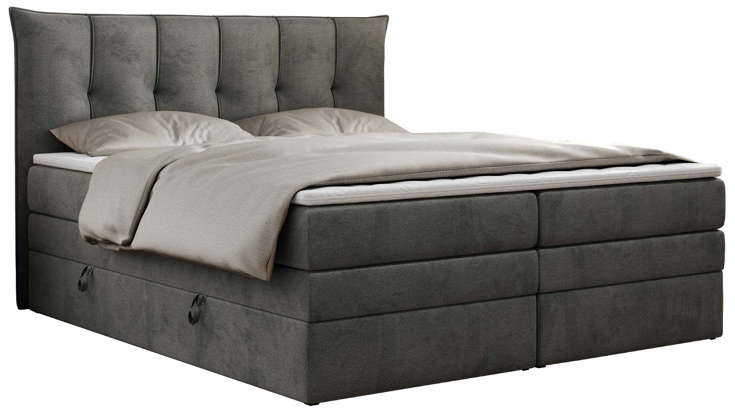 wohnli-moebel-suche-800000629719 Wohnli Möbelsuche - BOXSPRINGBETT PREMIUM 10 KING 180/200 Dunkelgrau Velvet - H4