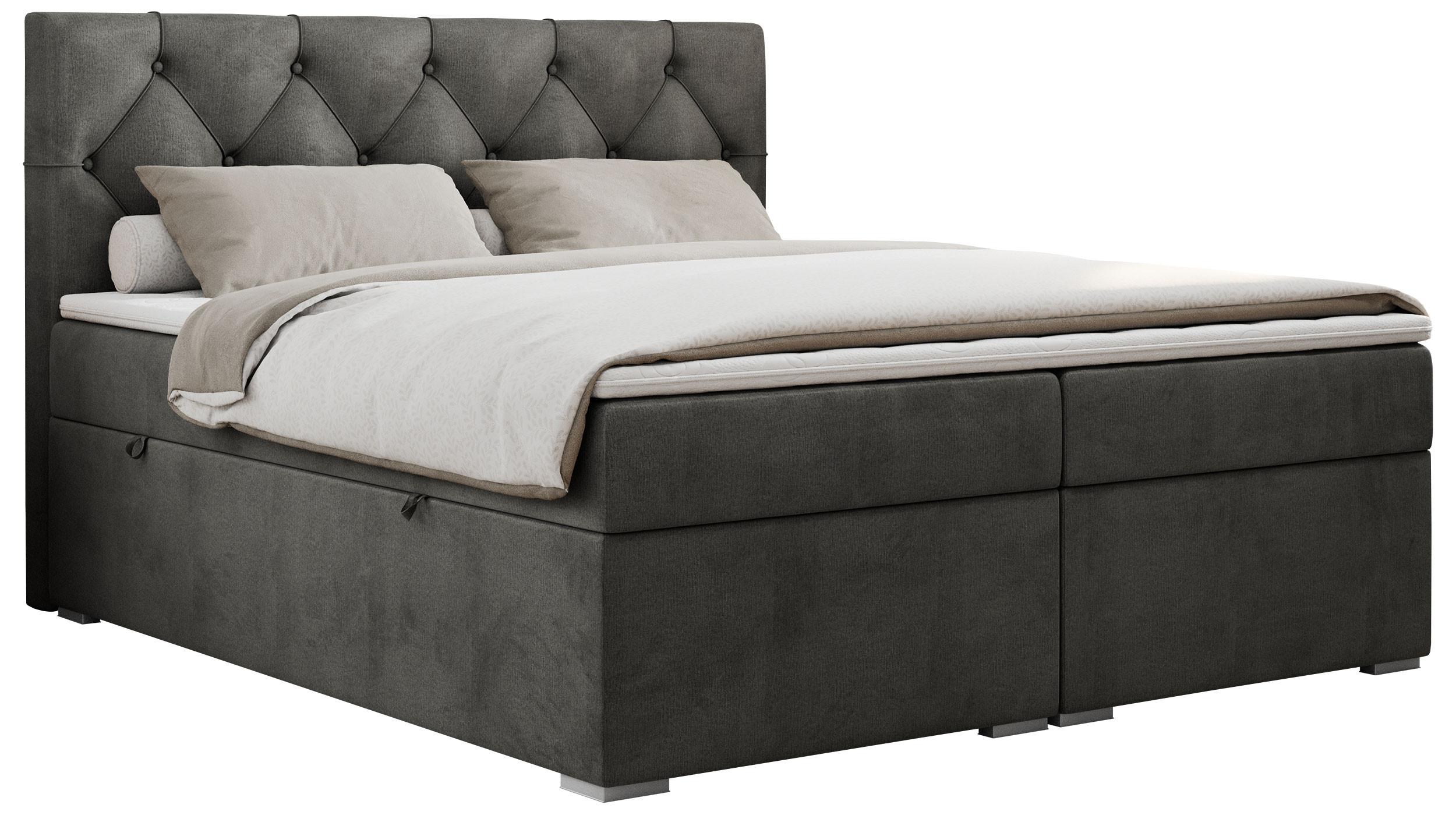 wohnli-moebel-suche-800000631198 Wohnli Möbelsuche - BOXBETT ALDA 120/200 Dunkelgrau Velvet - H3