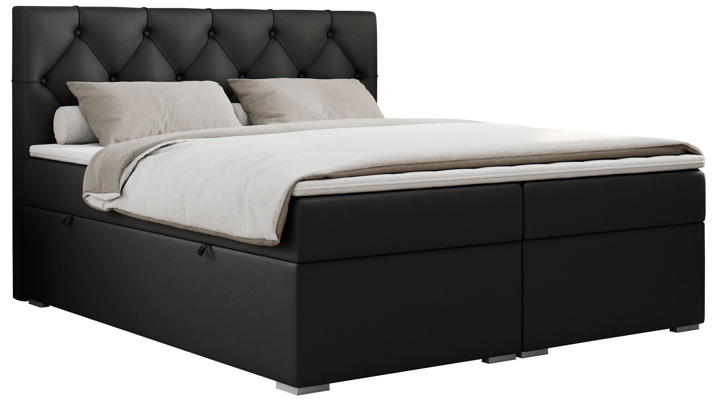 wohnli-moebel-suche-800000631280 Wohnli Möbelsuche - BOXBETT ALDA 160/200 Schwarz Kunstleder - H3