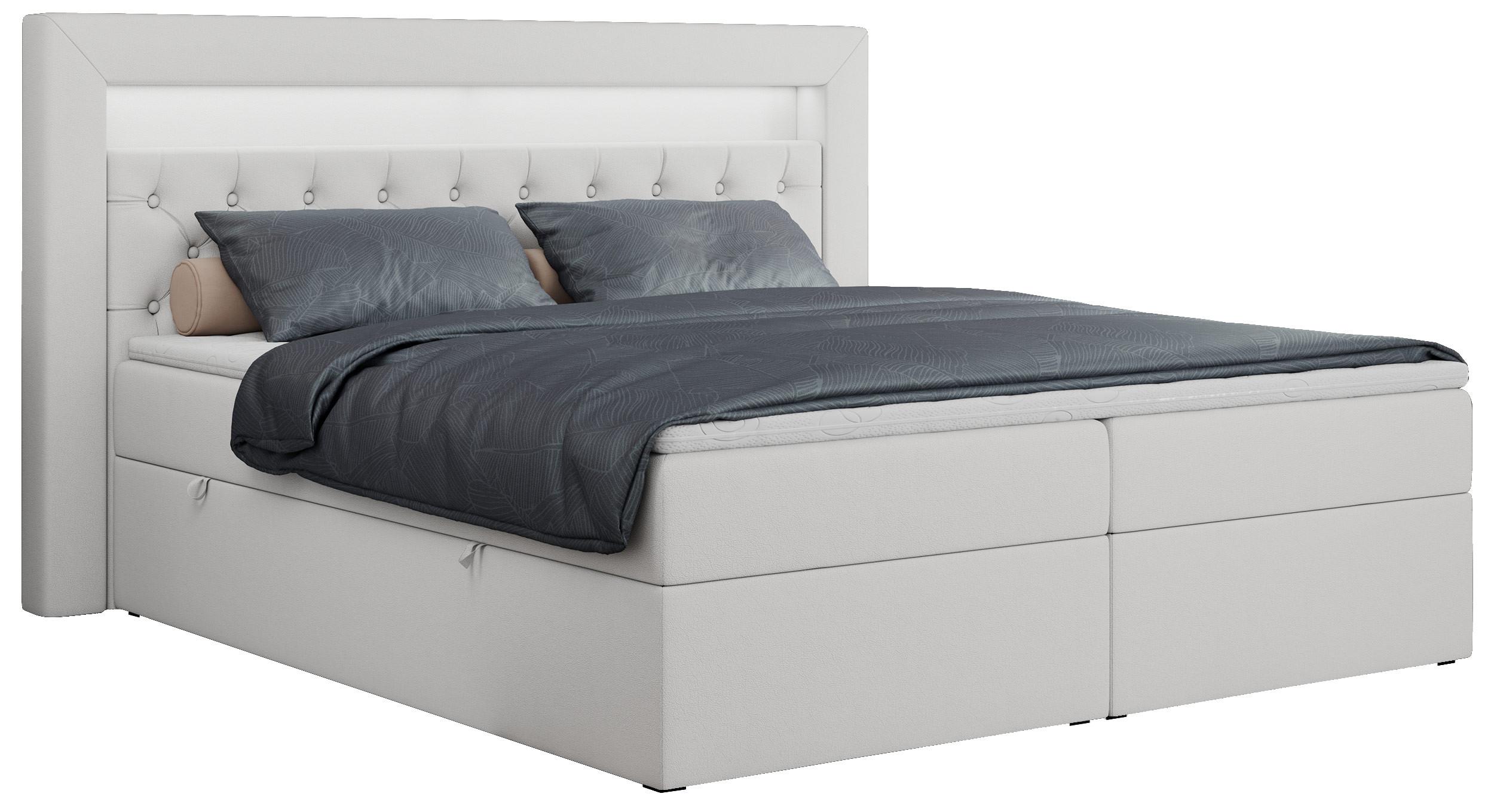 wohnli-moebel-suche-800000631320 Wohnli Möbelsuche - BOXBETT GOLD-6 LED 160/200 Weiß Kunstleder - H4