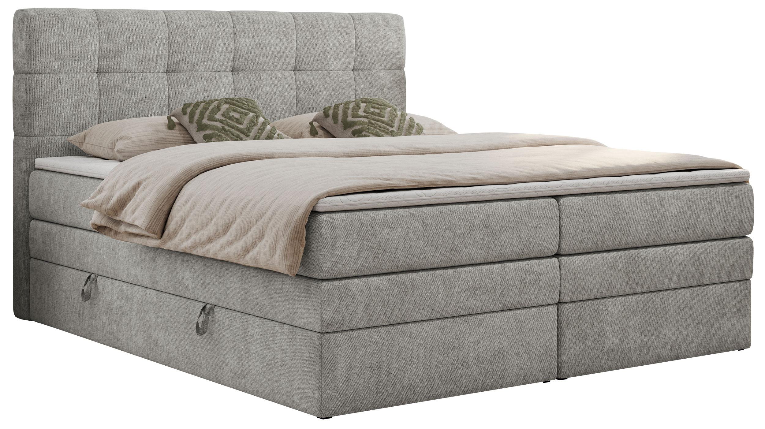 wohnli-moebel-suche-800000631324 Wohnli Möbelsuche - BOXSPRINGBETT LUKA KING 200/200 Hellgrau Struktur - H4