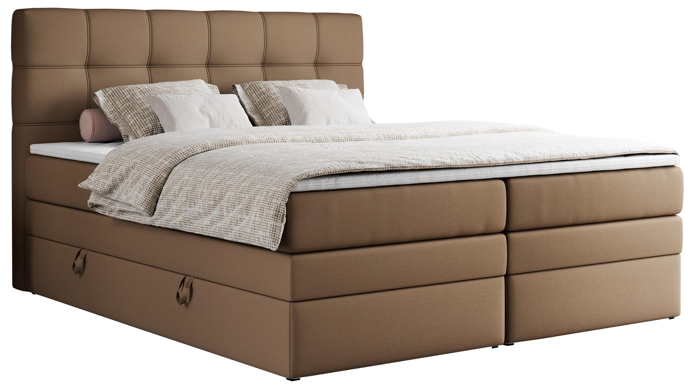 Wohnli Möbelsuche - BOXSPRINGBETT ERNI KING 180/200 Braun Kunstleder - H4