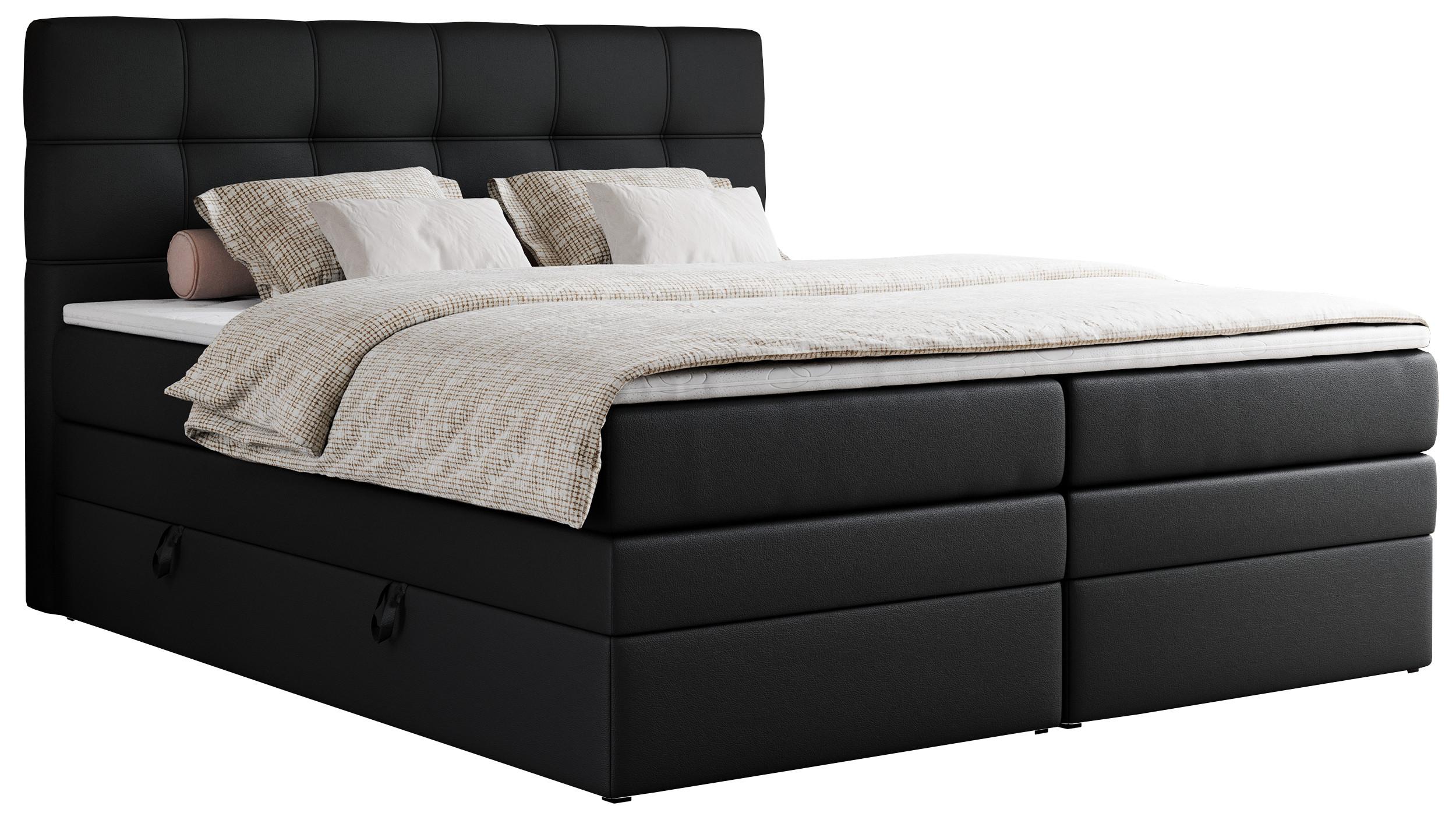 wohnli-moebel-suche-800000631493 Wohnli Möbelsuche - BOXSPRINGBETT ERNI KING 180/200 Schwarz Kunstleder - H4