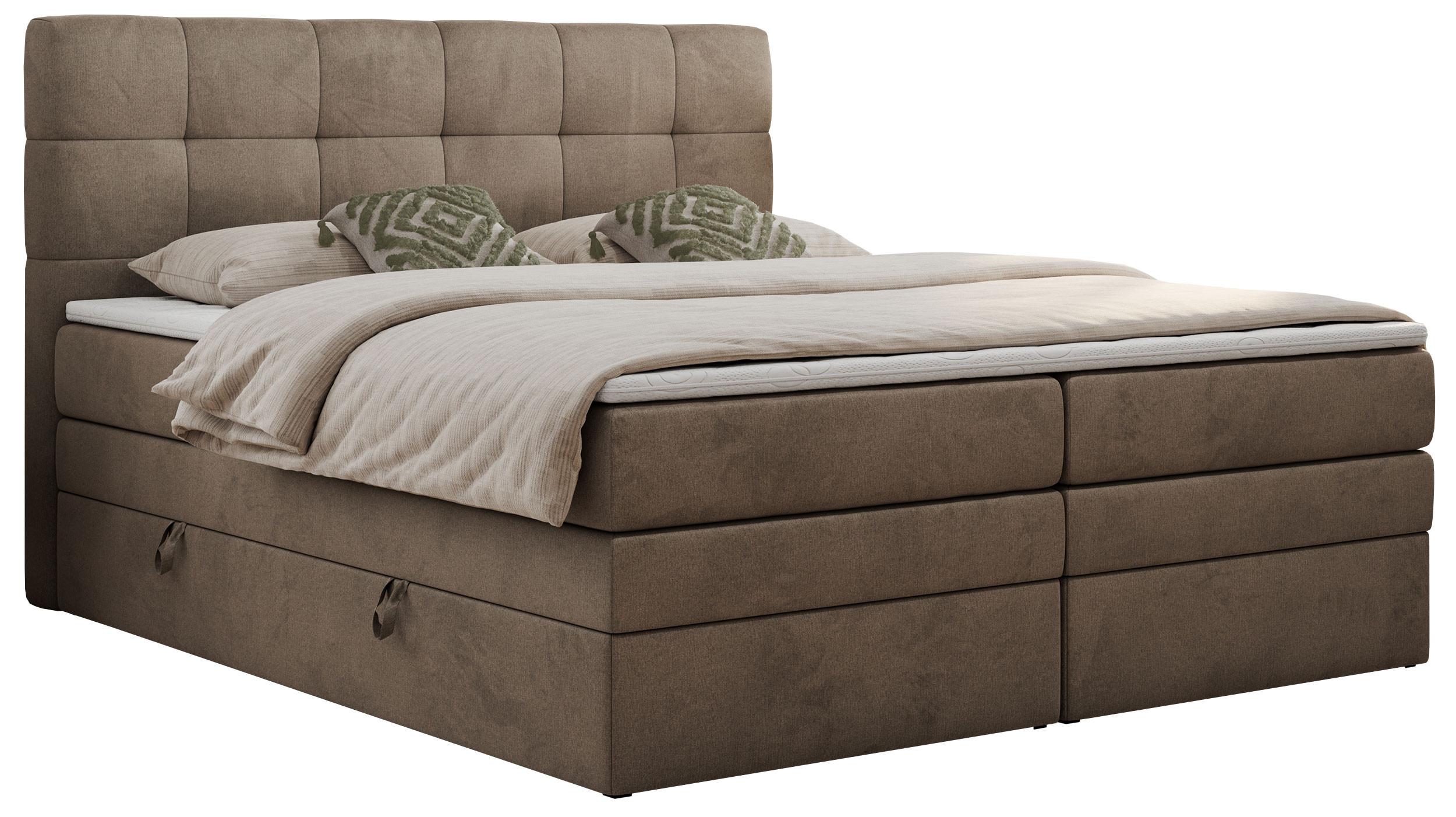 wohnli-moebel-suche-800000631521 Wohnli Möbelsuche - BOXSPRINGBETT LUKA KING 180/200 Braun Velvet - H4