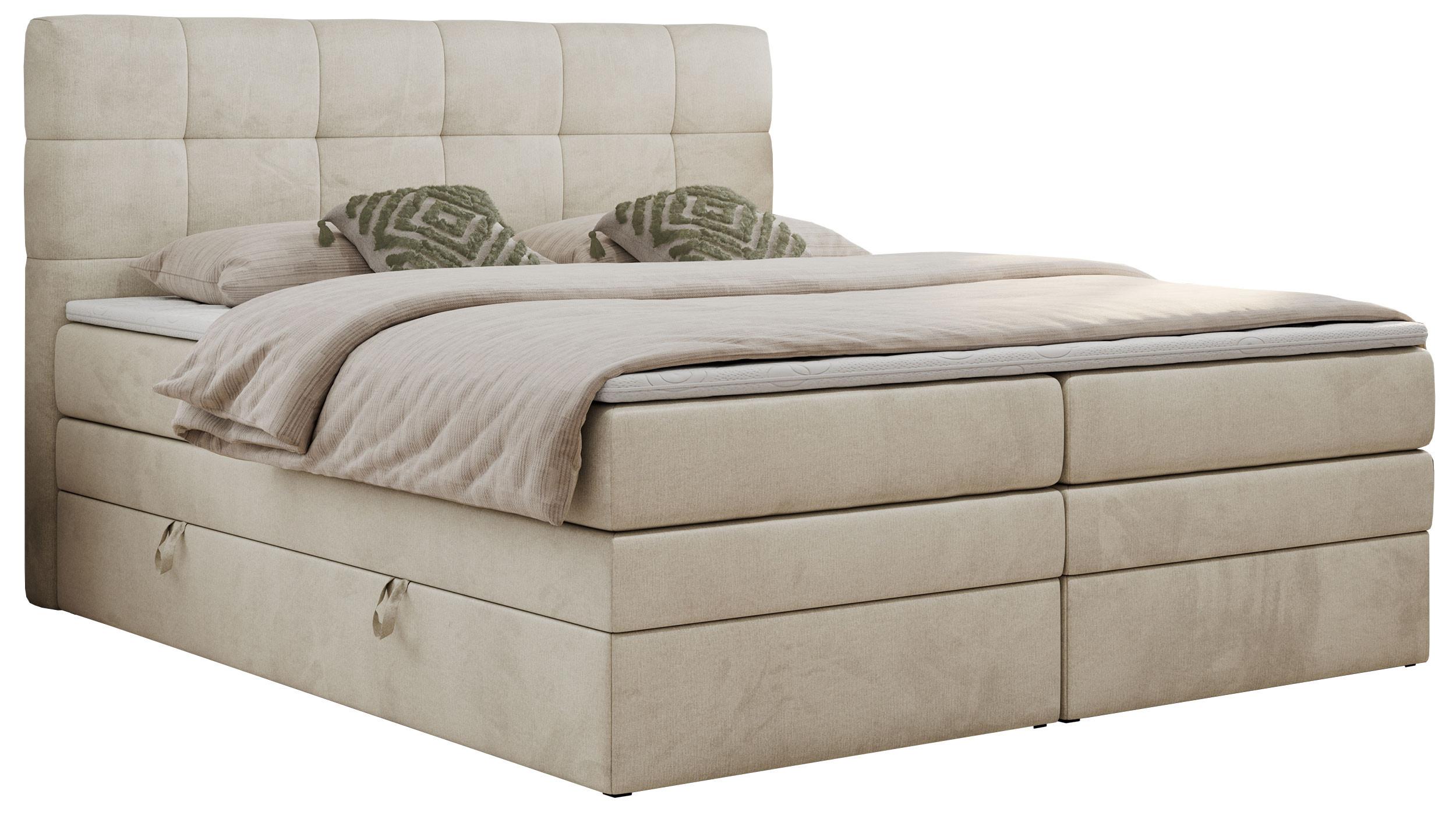 wohnli-moebel-suche-800000631601 Wohnli Möbelsuche - BOXSPRINGBETT LUKA KING 180/200 Beige Velvet - H4