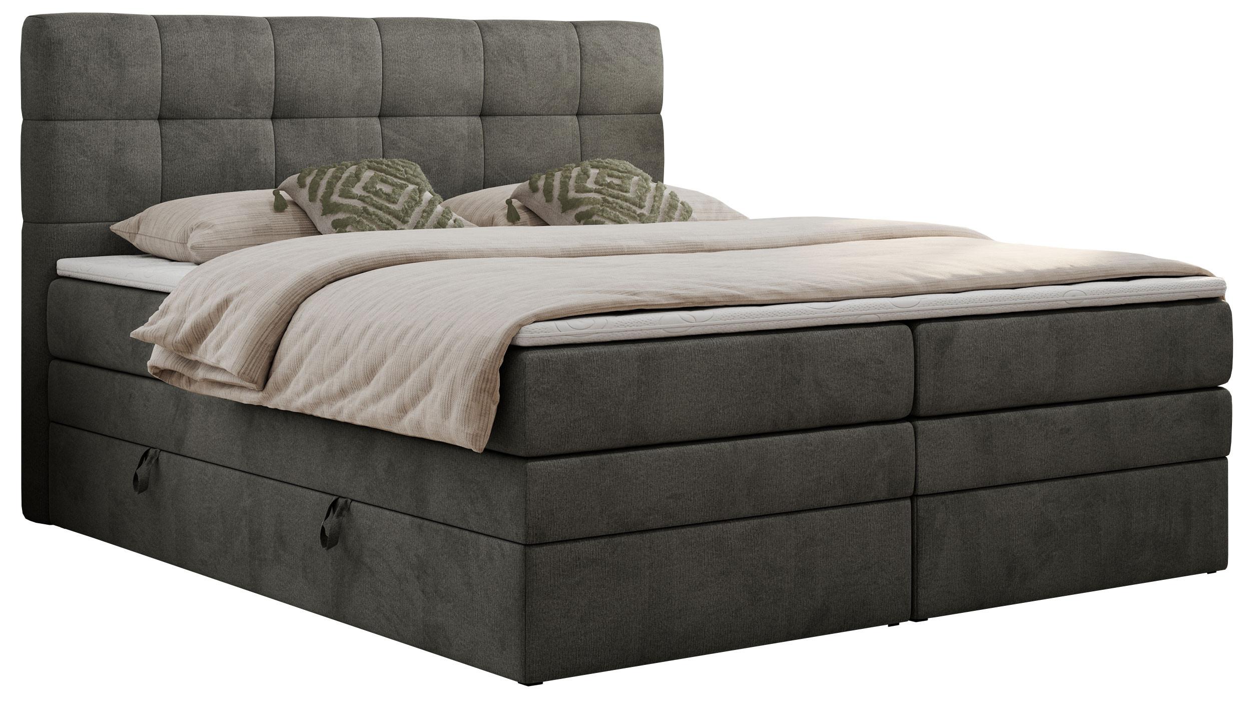 wohnli-moebel-suche-800000631624 Wohnli Möbelsuche - BOXSPRINGBETT LUKA KING 200/200 Dunkelgrau Velvet - H3