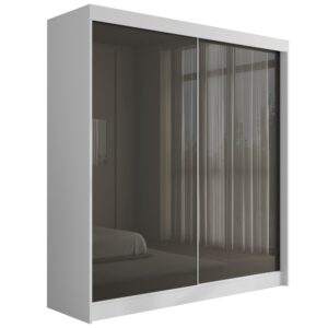 Wohnli Möbelsuche - KLEIDERSCHRANK PEKA - 200 cm - Weiß|Grau