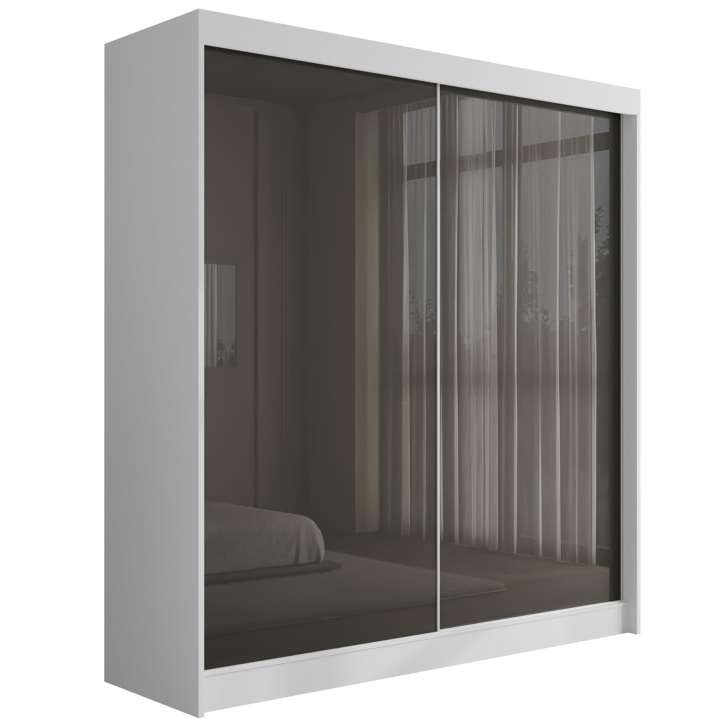 Wohnli Möbelsuche - KLEIDERSCHRANK PEKA - 200 cm - Weiß|Grau