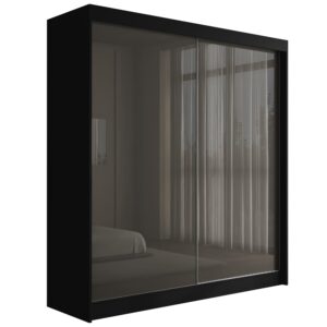 Wohnli Möbelsuche - KLEIDERSCHRANK PEKA - 200 cm - Schwarz|Grau