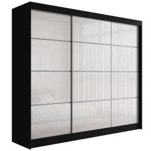 Wohnli Möbelsuche - KLEIDERSCHRANK PEKA III - 250 cm - Schwarz|Weiß