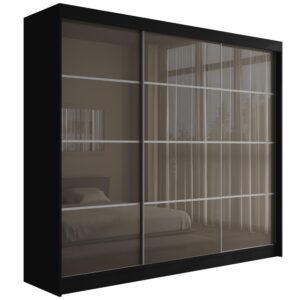 Wohnli Möbelsuche - KLEIDERSCHRANK PEKA III - 250 cm - Schwarz|Grau