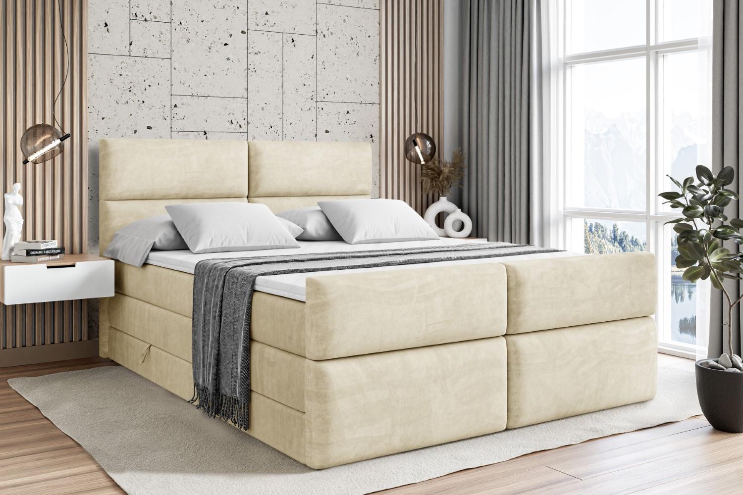 wohnli-moebel-suche-800000635844-1 BOXSPRINGBETT BOXI3-Z KING - 180x200 - H3/H4 - Beige Holzwerkstoff ALTDECOR Möbel > Betten > Boxspringbetten Beige