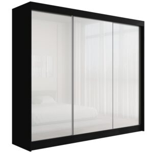 Wohnli Möbelsuche - KLEIDERSCHRANK PEKA - 250 cm - Schwarz|Weiß