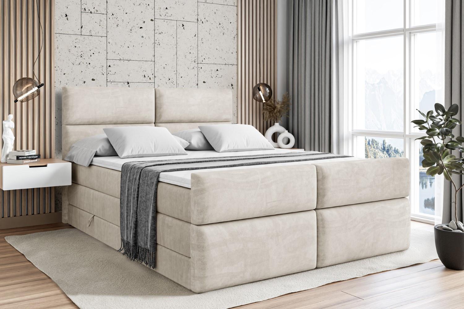 BOXSPRINGBETT BOXI3-Z KING - 160x200 - H3/H4 - Creme Holzwerkstoff ALTDECOR Möbel > Betten > Boxspringbetten Weiß