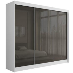 Wohnli Möbelsuche - KLEIDERSCHRANK PEKA - 250 cm - Weiß|Grau