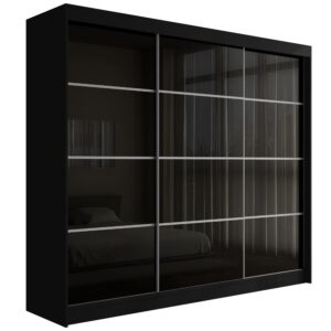 Wohnli Möbelsuche - KLEIDERSCHRANK PEKA III - 250 cm - Schwarz