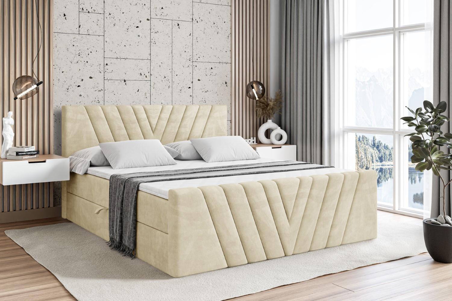wohnli-moebel-suche-800000635907-1 BOXBETT ERNINA-Z - 160x200 cm - H3 - Beige Holzwerkstoff ALTDECOR Möbel > Betten > Boxspringbetten Beige