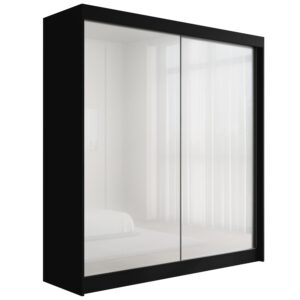 Wohnli Möbelsuche - KLEIDERSCHRANK PEKA - 200 cm - Schwarz|Weiß
