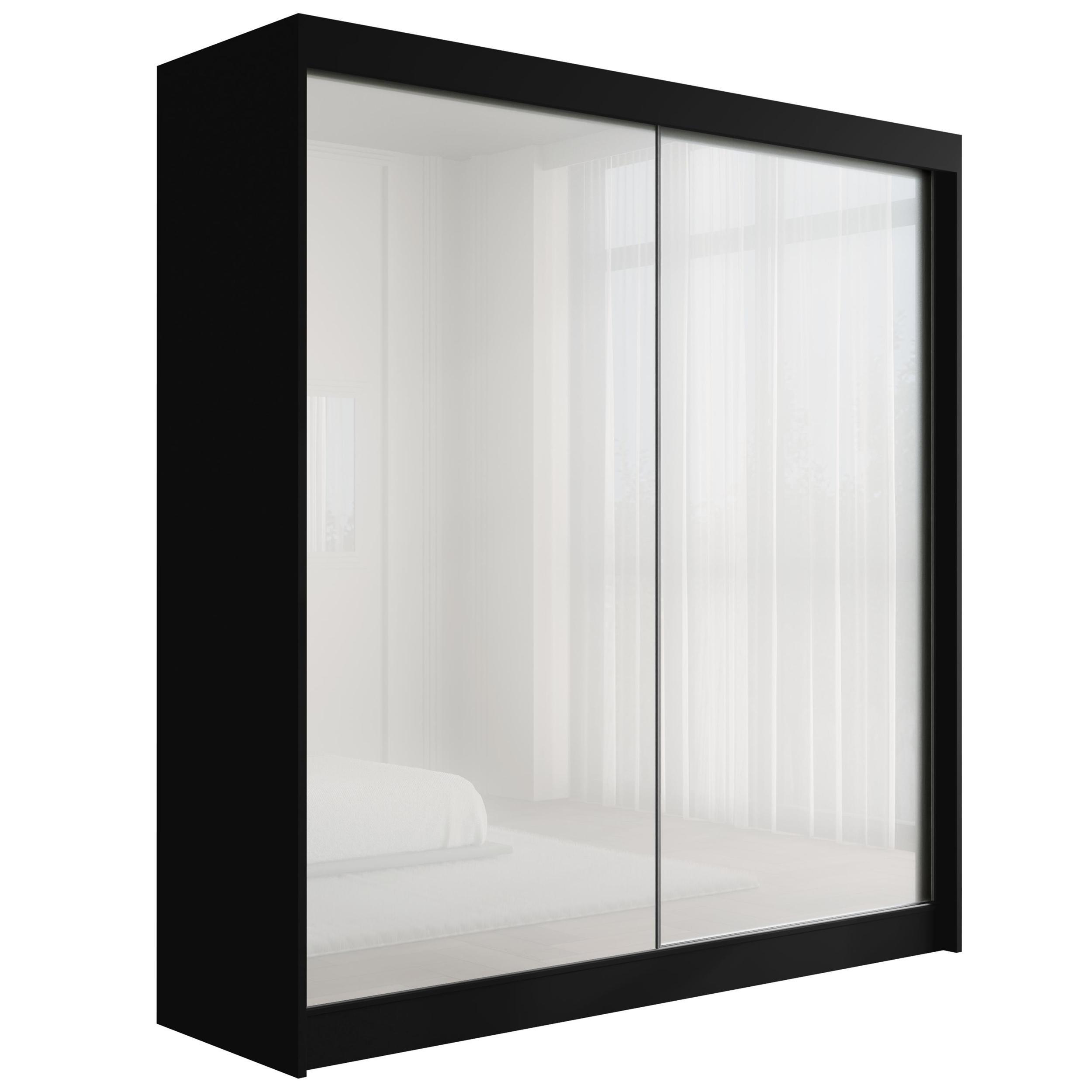 Wohnli Möbelsuche - KLEIDERSCHRANK PEKA - 200 cm - Schwarz|Weiß