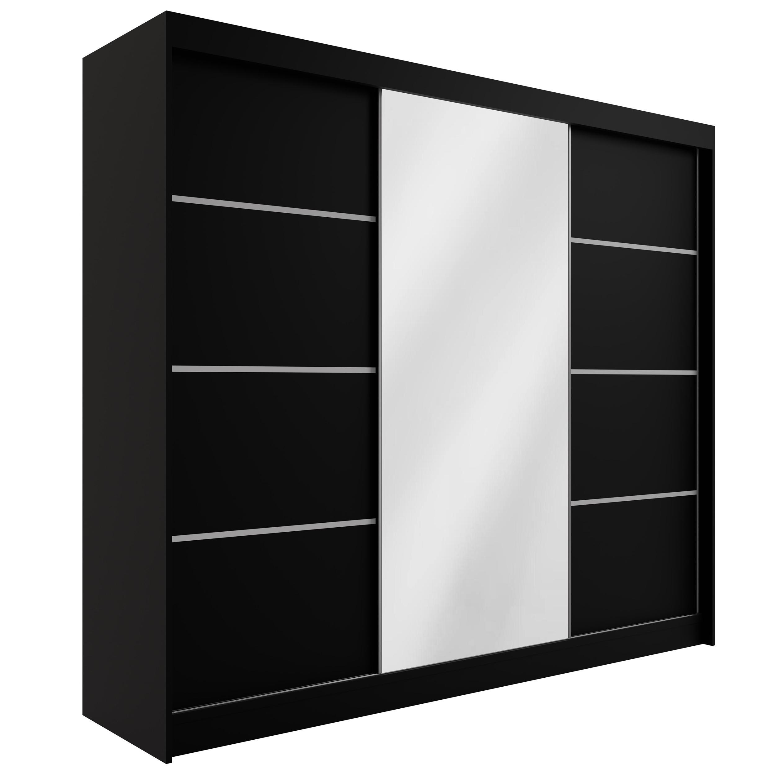 Wohnli Möbelsuche - KLEIDERSCHRANK PAOKI - 250 cm - Schwarz