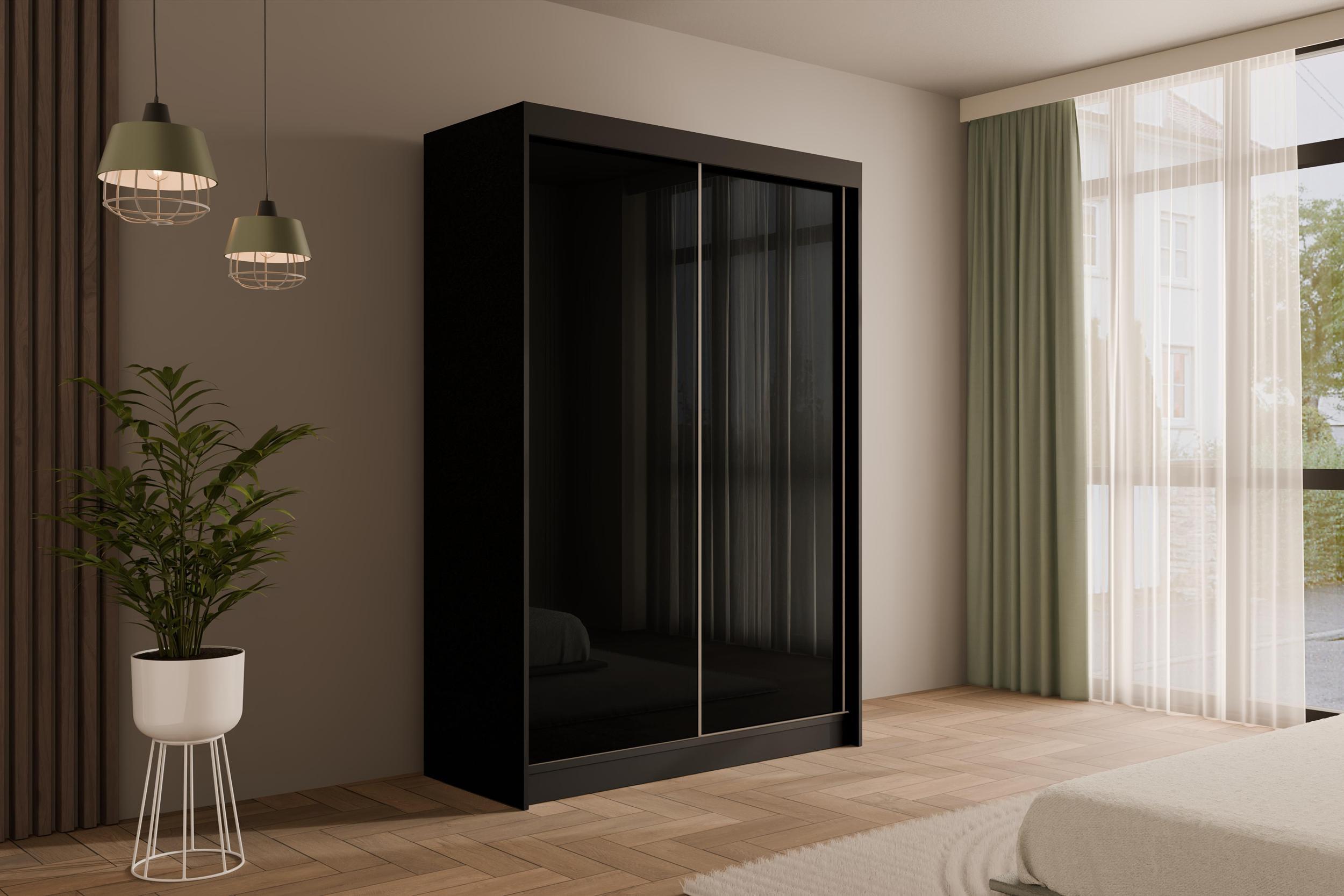 wohnli-moebel-suche-800000635934-1 KLEIDERSCHRANK PEKA - 150 cm - Schwarz Holzwerkstoff ALTDECOR Möbel > Schränke > Kleiderschränke Schwarz