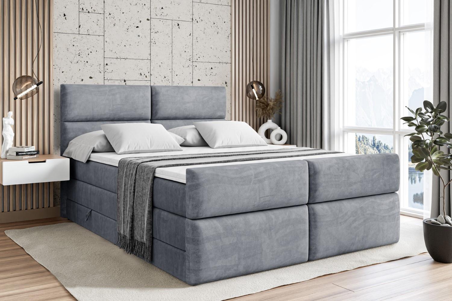 wohnli-moebel-suche-800000635935-1 BOXSPRINGBETT BOXI3-Z KING - 180x200 - H3/H4 - Grau Holzwerkstoff ALTDECOR Möbel > Betten > Boxspringbetten Grau