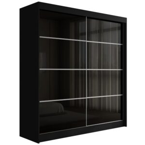 Wohnli Möbelsuche - KLEIDERSCHRANK PEKA III - 200 cm - Schwarz