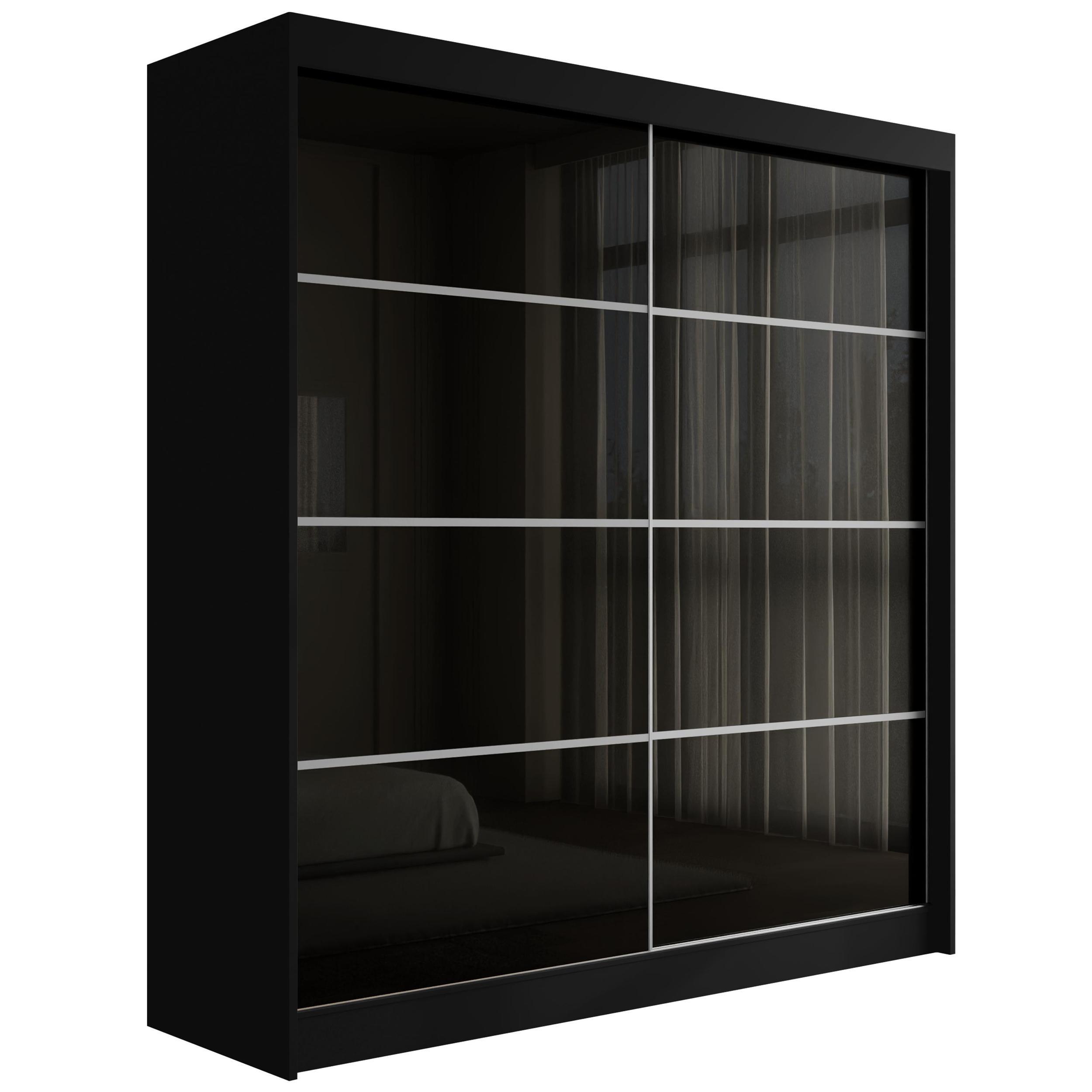 Wohnli Möbelsuche - KLEIDERSCHRANK PEKA III - 200 cm - Schwarz