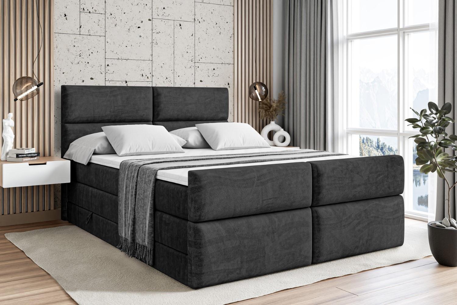BOXSPRINGBETT BOXI3-Z KING - 200x200 - H3/H4 - Schwarz Holzwerkstoff ALTDECOR Möbel > Betten > Boxspringbetten Schwarz