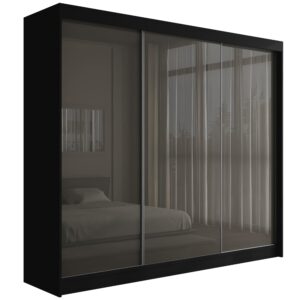 Wohnli Möbelsuche - KLEIDERSCHRANK PEKA - 250 cm - Schwarz|Grau